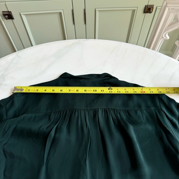 Joie Esti Tie-Neck Silk Blouse Autumn Green Sz XS - Picture 8 of 11